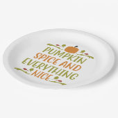 パンプキンスパイスオールニース秋ホリデイ ペーパープレート (アングル)