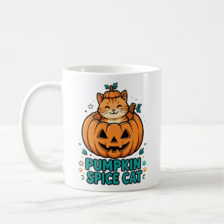 パンプキンスパイスキャット ハロウィーン オレンジの猫とカボチャ コーヒーマグカップ