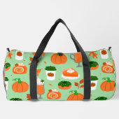 パンプキンスパイスコーヒパステルグリーン ダッフルバッグ (裏面)