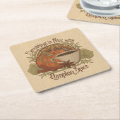 パンプキンスパイスコーヒーパーティー スクエアペーパーコースター (アングル)