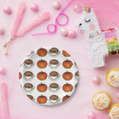 パンプキンスパイスコーヒーラテ秋カボチャプレート ペーパープレート (パーティー)