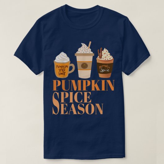 パンプキンスパイスコーヒーラテ秋秋シーズンコフ Tシャツ (デザイン正面)