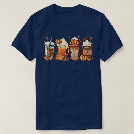 パンプキンスパイスコーヒーラテ秋秋シーズンホール Tシャツ (デザイン正面)