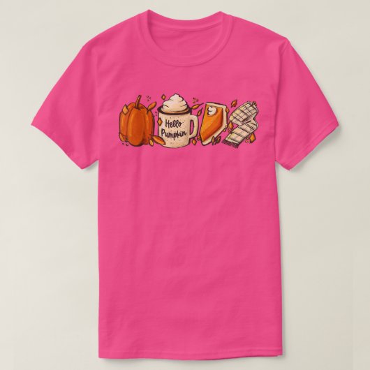 パンプキンスパイスコーヒーラテ秋秋シーズン地獄 Tシャツ (デザイン正面)