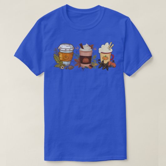 パンプキンスパイスコーヒーラテ紅葉秋海 Tシャツ (デザイン正面)