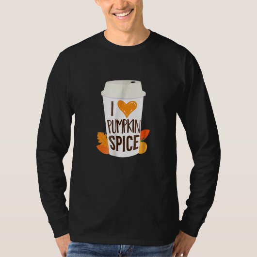 パンプキンスパイスコーヒーラテ 秋の季節 と Tシャツ (正面)