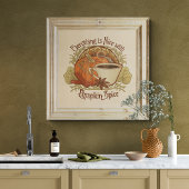 パンプキンスパイスコーヒーヴィンテージインスパイアアールヌーボー ポスター