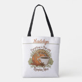 パンプキンスパイスコーヒーヴィンテージビービーネームホワイト トートバッグ (裏面)