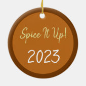 パンプキンスパイスコーヒーヴィンテージルックセラミックオーナメント セラミックオーナメント (裏面)