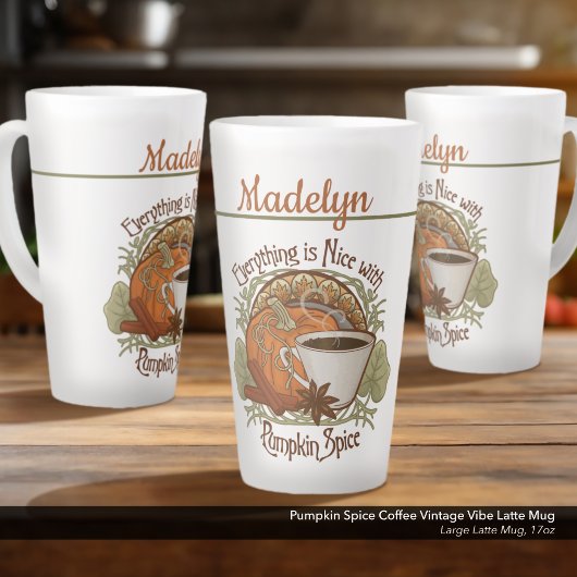 パンプキンスパイスコーヒーヴィンテージルック カフェラテマグ