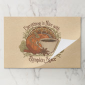 パンプキンスパイスコーヒー紙ランチョンマット ペーパーパッド (折り畳み)