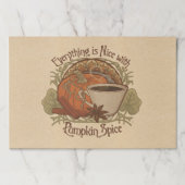 パンプキンスパイスコーヒー紙ランチョンマット ペーパーパッド (正面)