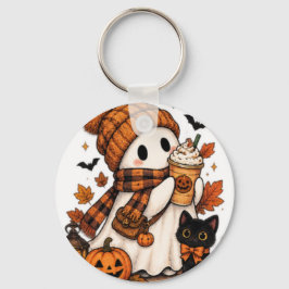 パンプキンスパイスゴーストのハロウィン キーホルダー