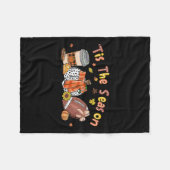 パンプキンスパイスサッカーティスザシーズン秋感謝祭 フリースブランケット (正面(横))