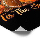 パンプキンスパイスサッカーティスザシーズン秋感謝祭 ポスター (角)