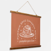 パンプキンスパイスシナモン転が 吊り下げ型タペストリー (傾斜あり)