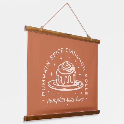 パンプキンスパイスシナモン転が 吊り下げ型タペストリー (傾斜あり)