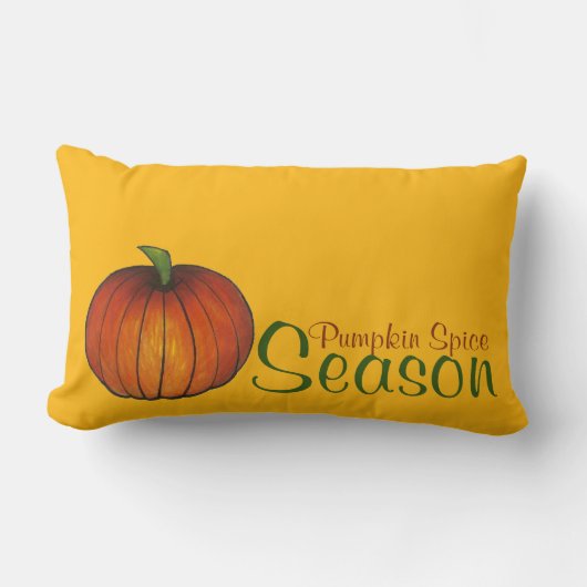 パンプキンスパイスシーズンオータムハーベスト秋 ランバークッション (正面)