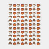 パンプキンスパイスシーズンコーヒーラテ秋秋 フリースブランケット (正面)