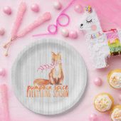 パンプキンスパイスシーズンシッターキツネ ペーパープレート (パーティー)