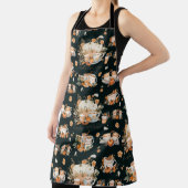 パンプキンスパイスシーズンフローララテコーヒーマグ エプロン (インサイチュ)