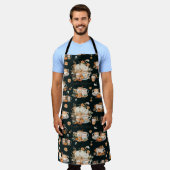 パンプキンスパイスシーズンフローララテコーヒーマグ エプロン (着用した状態)