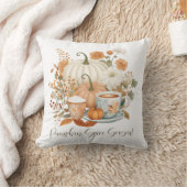 パンプキンスパイスシーズンフローララテマグオータム秋 クッション (ブランケット)