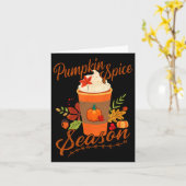 パンプキンスパイスシーズンラテ秋シーズンウィメンキッズ カード (黄色い花)