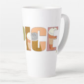 パンプキンスパイスシーズンワードロゴアート カフェラテマグ (右アングル)