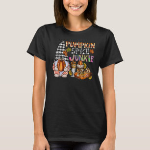 パンプキンスパイスジャンキーオータム格言秋サンクスギビン Tシャツ