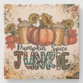 パンプキンスパイスジャンキーストーンコースター ストーンコースター (正面)