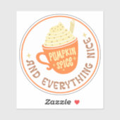 パンプキンスパイスバッジ秋ビニルデカール シール (シート)