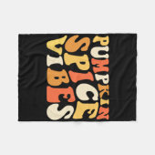 パンプキンスパイスビベスレトロオータムビベス フリースブランケット (正面(横))