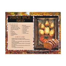 パンプキンスパイスブレッドホリデイレシピハガキ