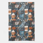 パンプキンスパイスボホ秋 キッチンタオル (縦)