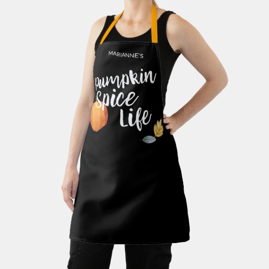 パンプキンスパイスライフ&名前 エプロン (インサイチュ)