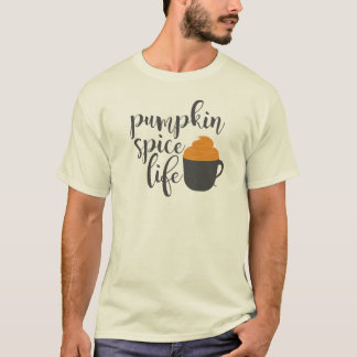 パンプキンスパイスライフTシャツ | かわいい秋の紅葉コーヒー Tシャツ
