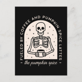パンプキンスパイスラテおもしろいコーヒー引用文 ポストカード