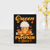 パンプキンスパイスラテの秋の季節の女王 カード (黄色い花)