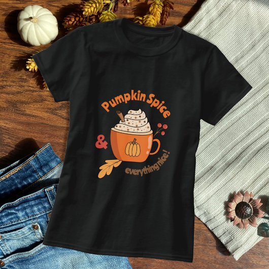 パンプキンスパイスラテの落書きTシャツ Tシャツ