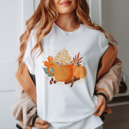 パンプキンスパイスラテウィメンズTシャツ Tシャツ