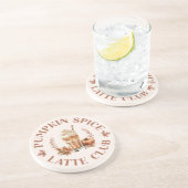 パンプキンスパイスラテクラブ秋秋おもしろい引用文 コースター (側面)