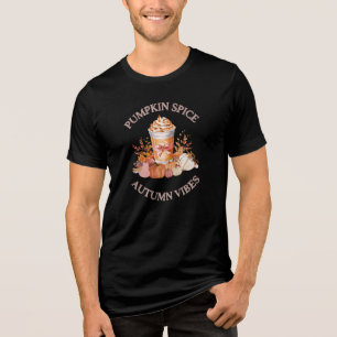 パンプキンスパイスラテコージーオータム秋パンプキンシーソ トライブレンドTシャツ