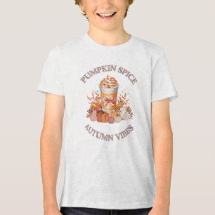 パンプキンスパイスラテコージーオータム秋パンプキンシーソ トライブレンドTシャツ