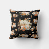 パンプキンスパイスラテシーズンフローラマグブラック秋 クッション (裏面)