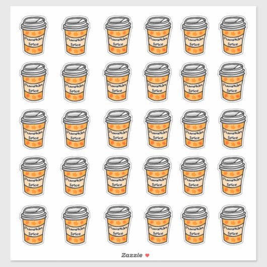 パンプキンスパイスラテステッカーのセット シール (シート)