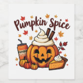 パンプキンスパイスラテパンプキンパイオータム秋 ワインラベル (シングルラベル)