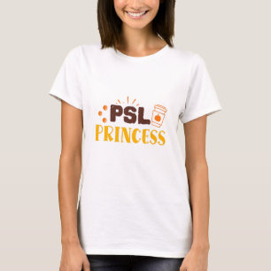 パンプキンスパイスラテプリンセスガーリー秋引用文 Tシャツ