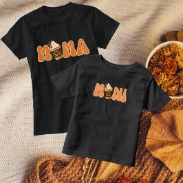 パンプキンスパイスラテマママアンドミニ秋マッチング Tシャツ