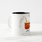 パンプキンスパイスラテ中毒の女の子 ツートーンマグカップ (正面左)